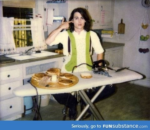 Johnny Depp ironing sandwiches