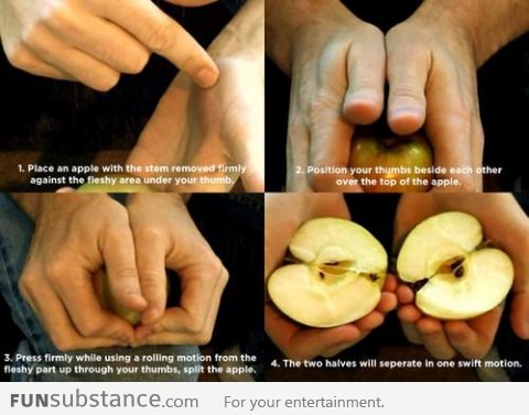 How to break an apple in half