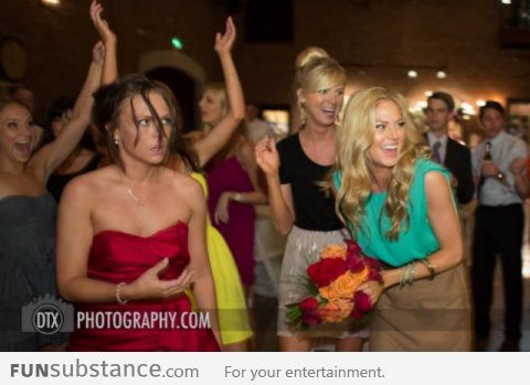 She REALLY wanted the bouquet