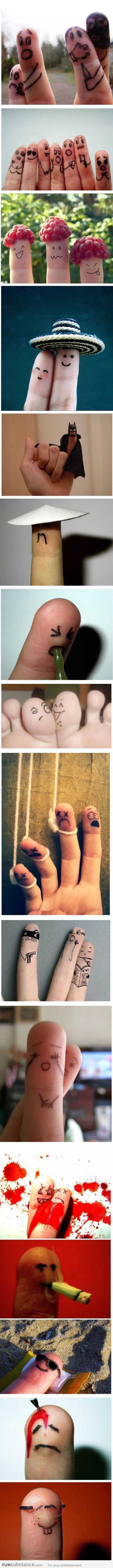 16 Creative Finger Drawings