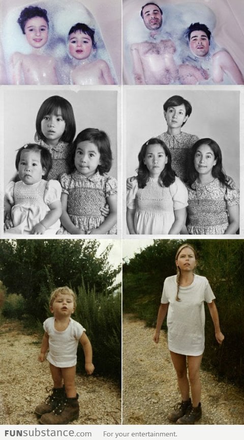 Recreating childhood photos