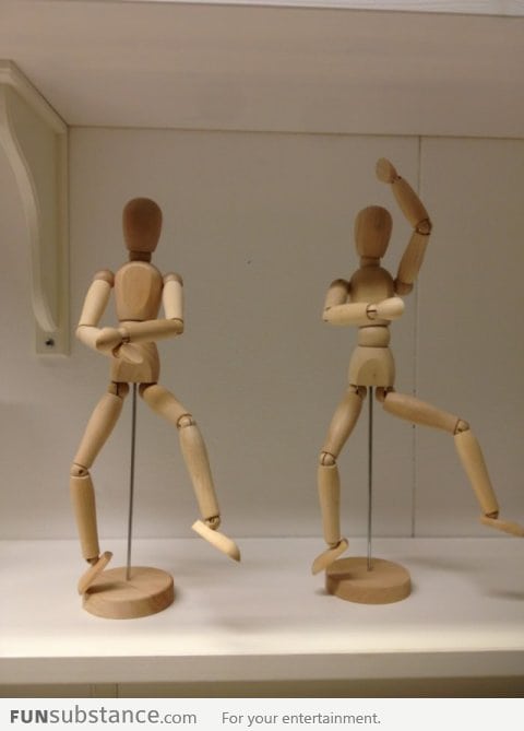 Art decorations at IKEA doing gangnam style