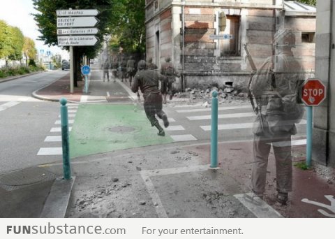 Ghosts of History - past and present pictures combined