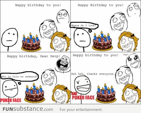 Feeling awkward when people sing birthday song