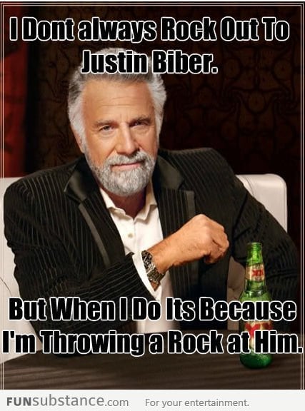 Rocking out to Bieber