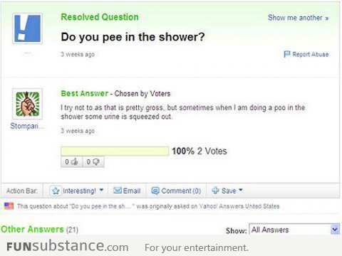Do you pee in the shower?