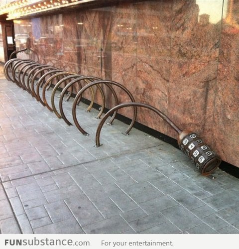 Bike lock parking rack