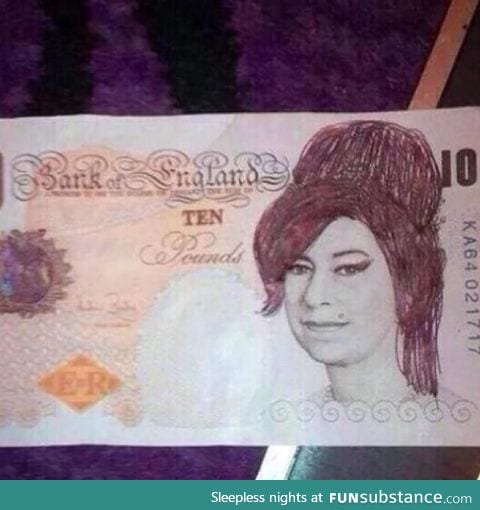 So if you draw a wig on the queen, she looks like Amy Winehouse.