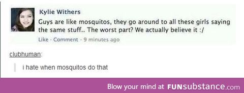 my heart was broken by a mosquito ;c