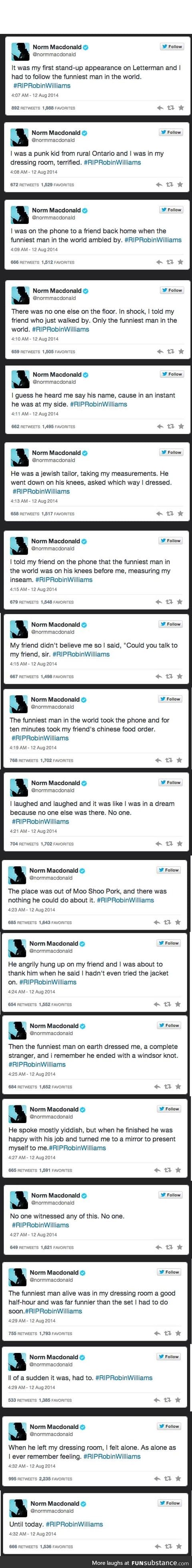 Norm MacDonald's Tribute to Robin Williams