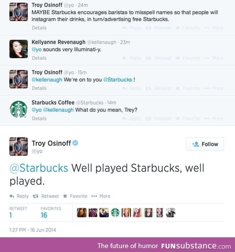 Well played Starbucks