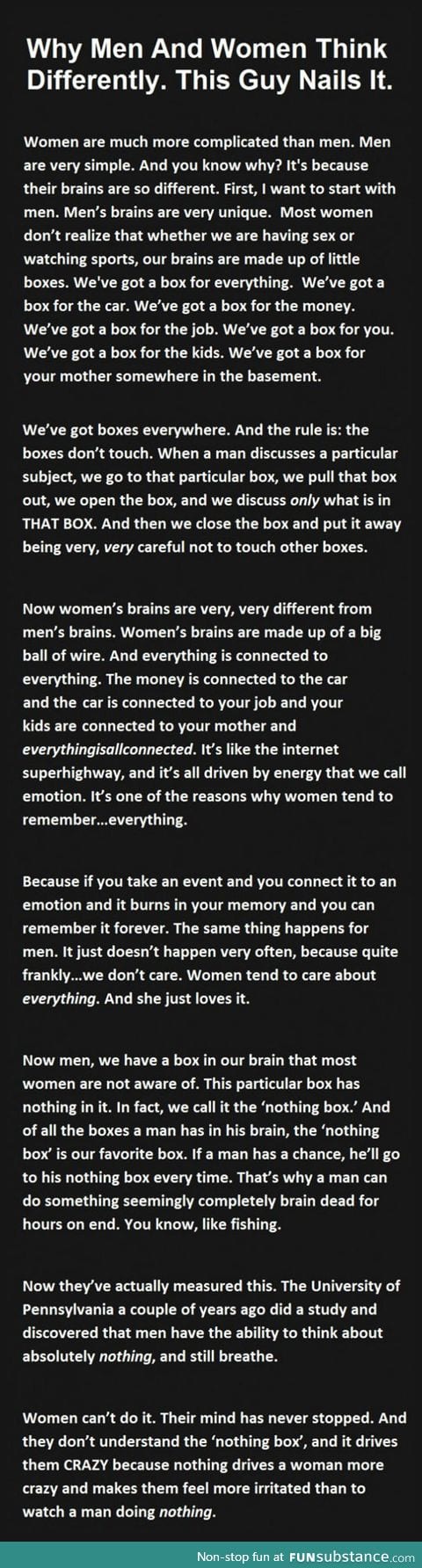 Why men and women think differently