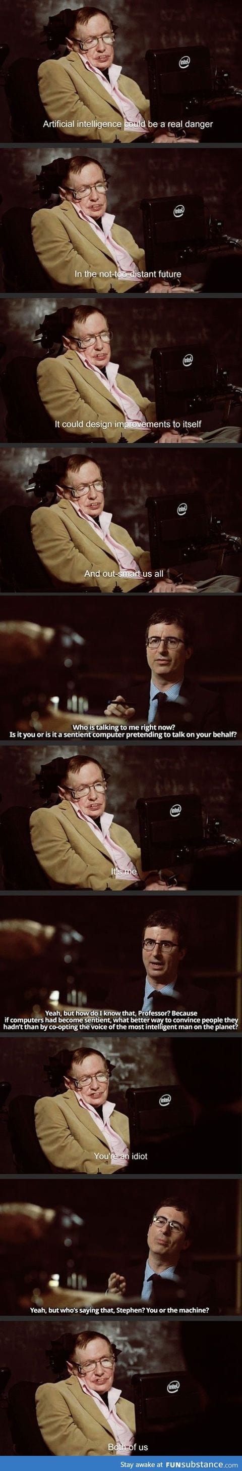 John oliver interviews stephen hawking