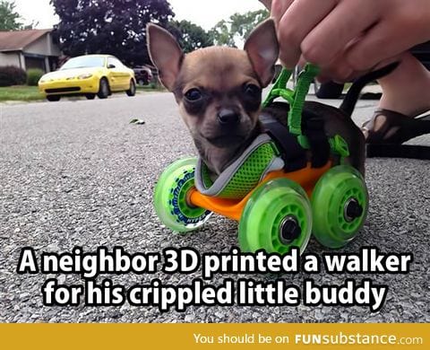 Epic! (the frame is 3D printed, not the wheels.)