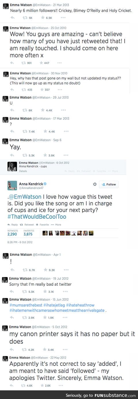 Emma Watson being cute on Twitter