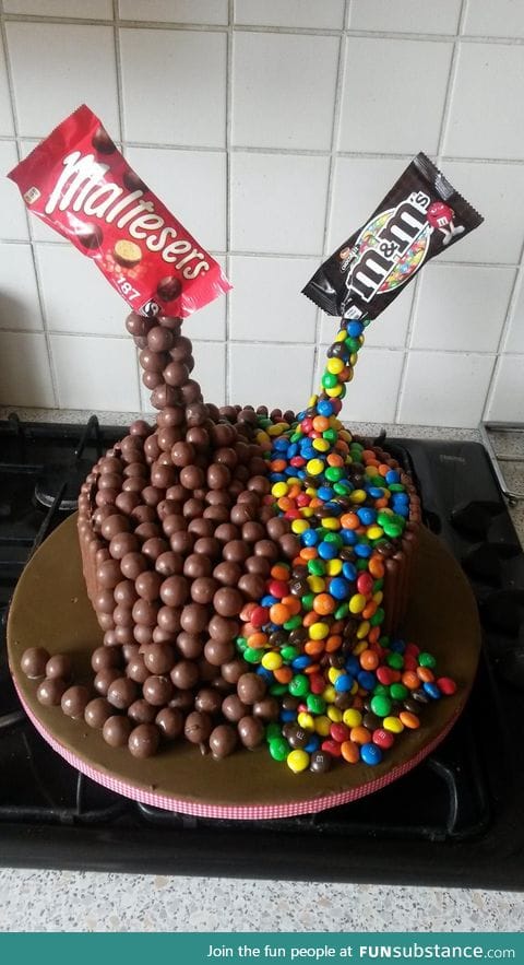 Anti-gravity candy cake