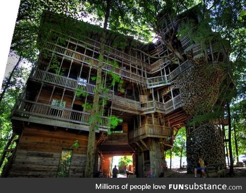 A Tennessee man wanted to build the world's largest treehouse, so he did