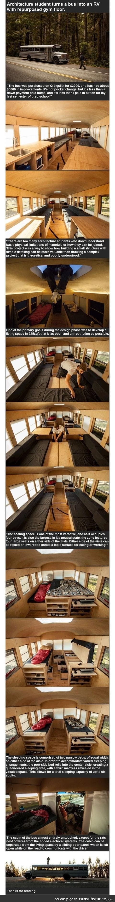 Bus converted into an RV