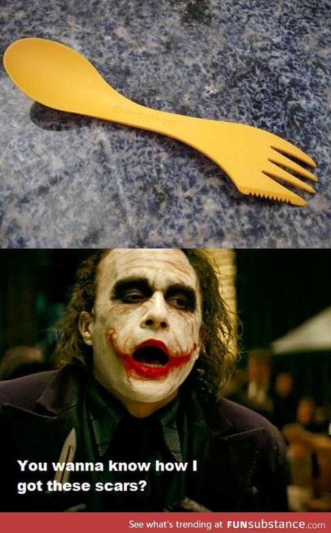 A fork, knife and spoon all in one