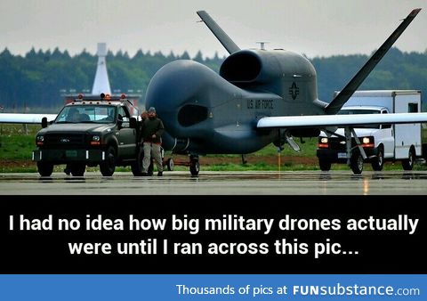Military drones are big