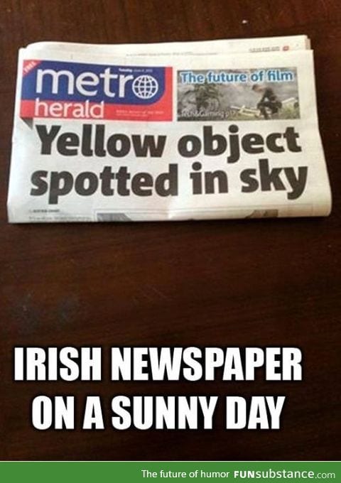 Irish newspaper some time ago