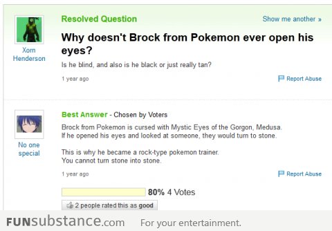 Why Pokemon's Brock never opens his eyes