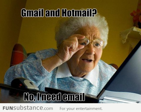 Grandma on Emailing