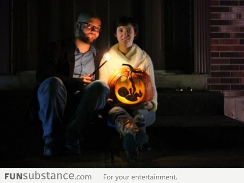 Awesome pumpkin-themed baby announcement