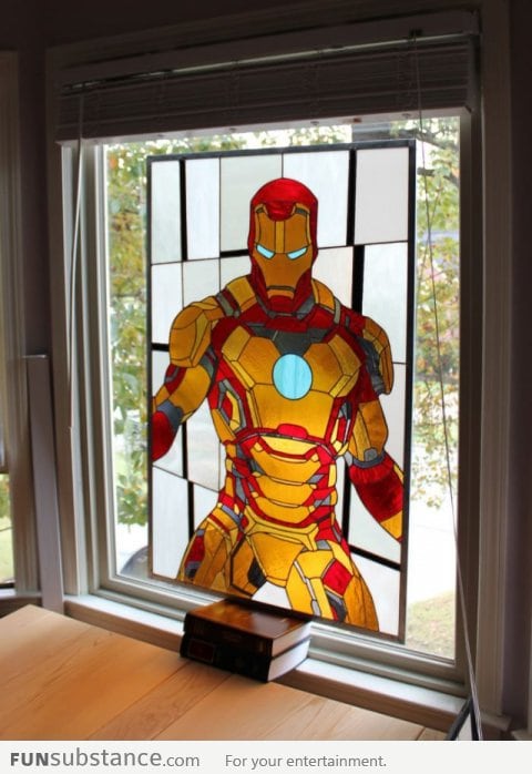 Iron Man in Stained Glass Windows