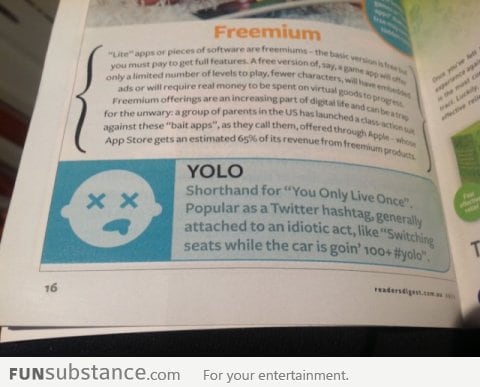 Reader's Digest on YOLO