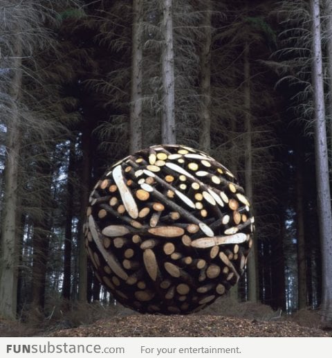 Giant sphere of wood