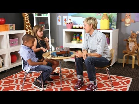 Ellen introduces kids to old technology