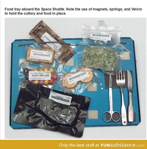 This is what dinnertime looks like for an astronaut