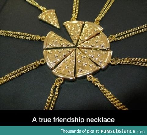 Pizza friendship necklace