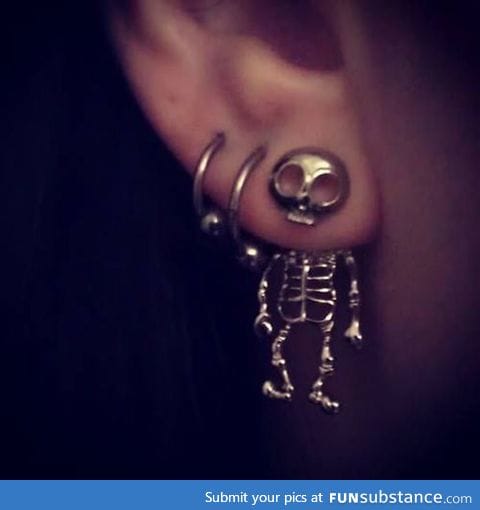Cool skeleton earrings