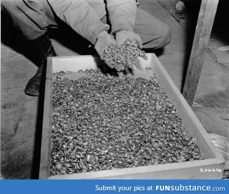 Wedding rings taken from people going into concentration camps