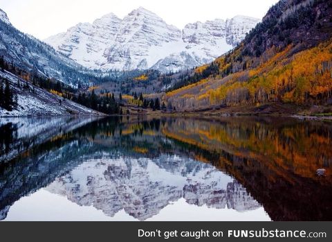 Winter and fall meet in the Colorado Rockies