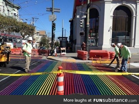 We now have rainbow crosswalks in San Francisco