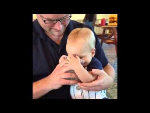 Super cute baby has the time of his life by just drinking water