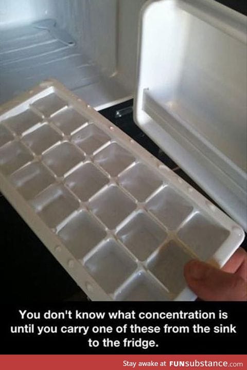 Ice cube tray concentration