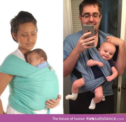 Daddy moby wrap: Nailed it