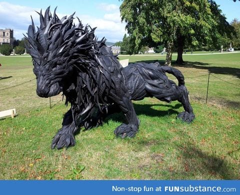Made from old tyres. Awesome