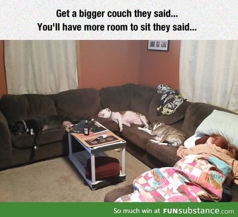 After getting a bigger couch