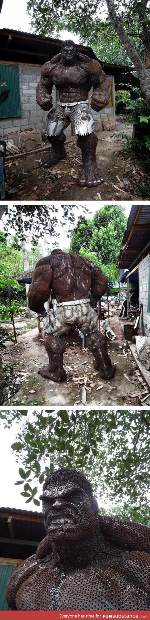 Incredible scrap metal hulk sculpture