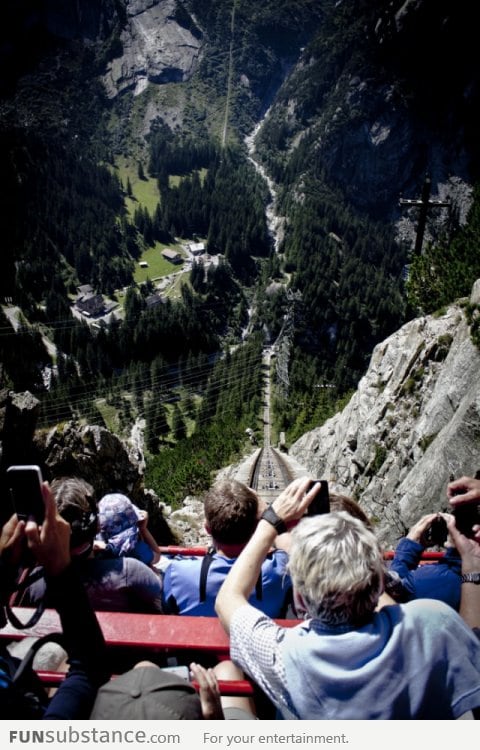 Just A Cable Car In Switzerland