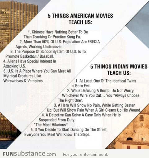 10 things American and Indian movies teach us