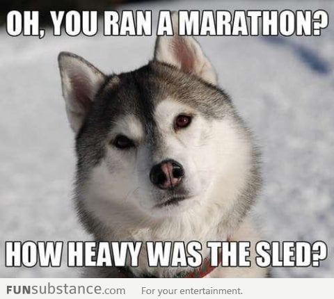 Oh, you ran a marathon?