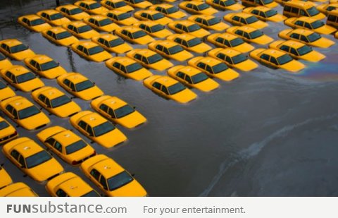 Hurricane Sandy doesn't like taxi