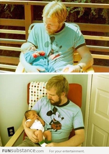 Like father, like son, at 29 yrs old with his baby born。