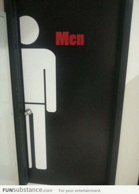 Men's bathroom door